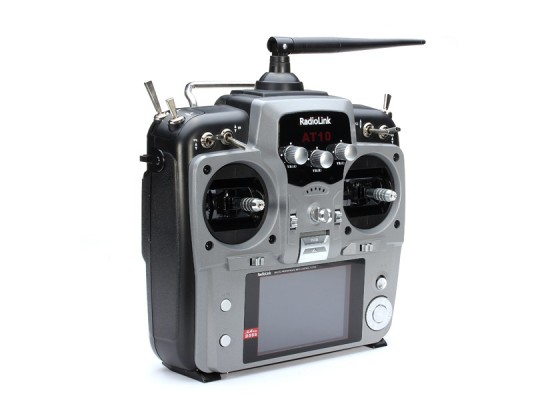 AT10II 2.4G Aircraft Controller Silver Color with 12CH Remote and R12DS Receiver