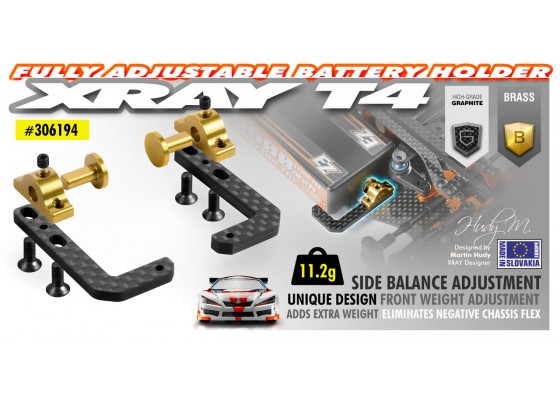 Xray T4 Graphite Brass Fully Adjustable Battery Holder Team Ncrc Xray T4 Graphite Brass Fully Adjustable Battery Holder Team Ncrc
