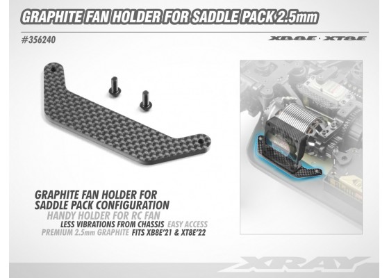 XB8E/XT8E Graphite Fan Holder for Saddle Pack 2.5mm
