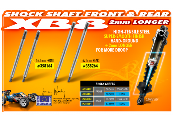 XB8 Rear Shock Shaft 67.5mm (2)