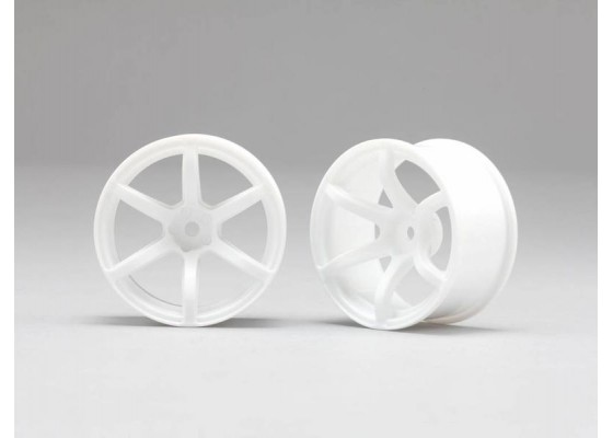 6 Spoke White 6mm Offset Wheel (1 Pair)